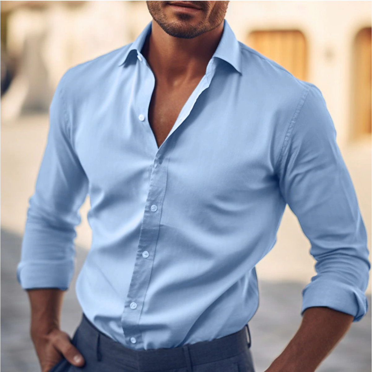 Herren Klassisches Slimfit Hemd Modern - Norvielle