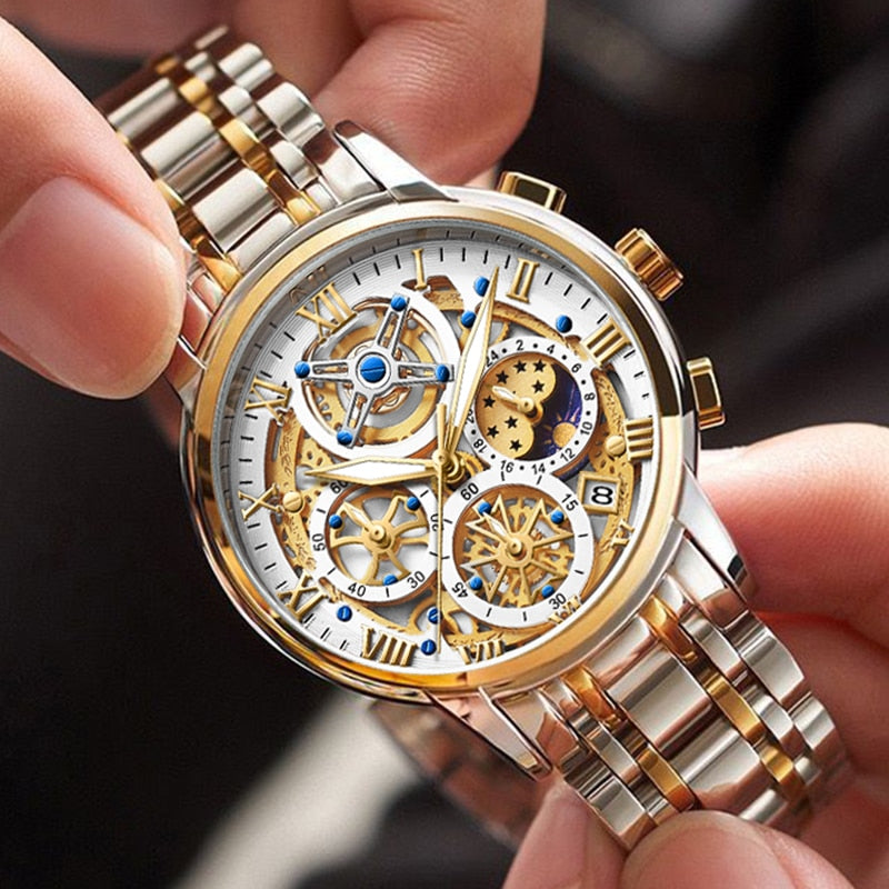 Herren Automatik Armbanduhr Edelstahl Schweizer Qualität