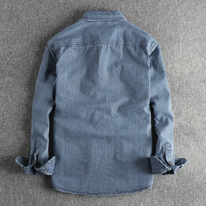 Herren Denim-Hemd Vintage-Blau