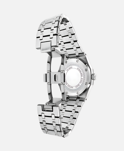 Herren Armbanduhr Edelstahl 41mm Elegant es Lederband