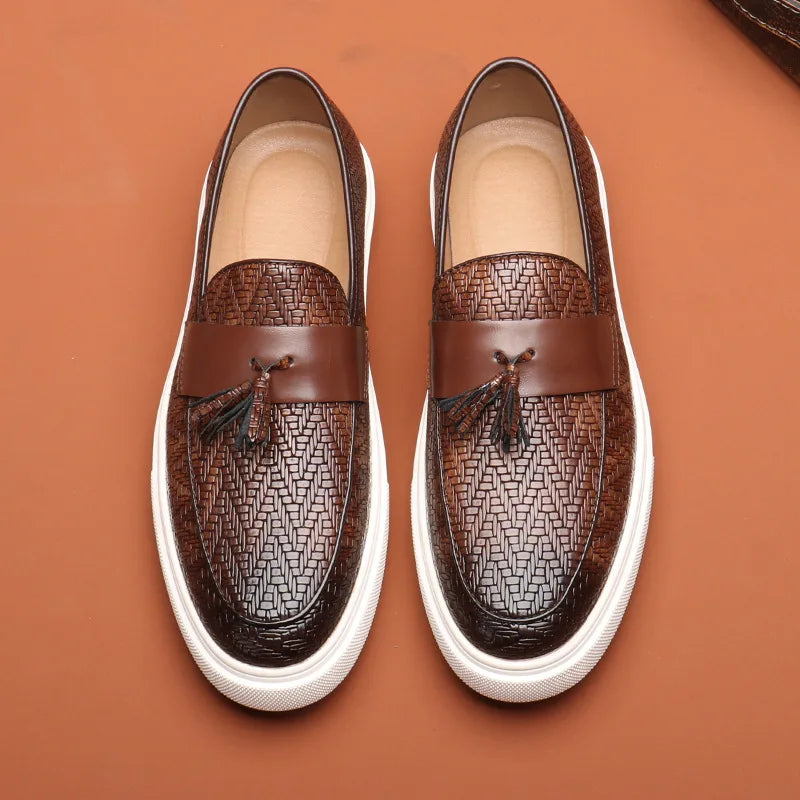 Herren Leder Loafer Elegante Slipper