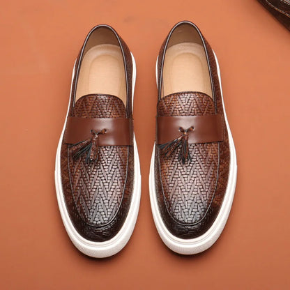 Herren Leder Loafer Elegante Slipper