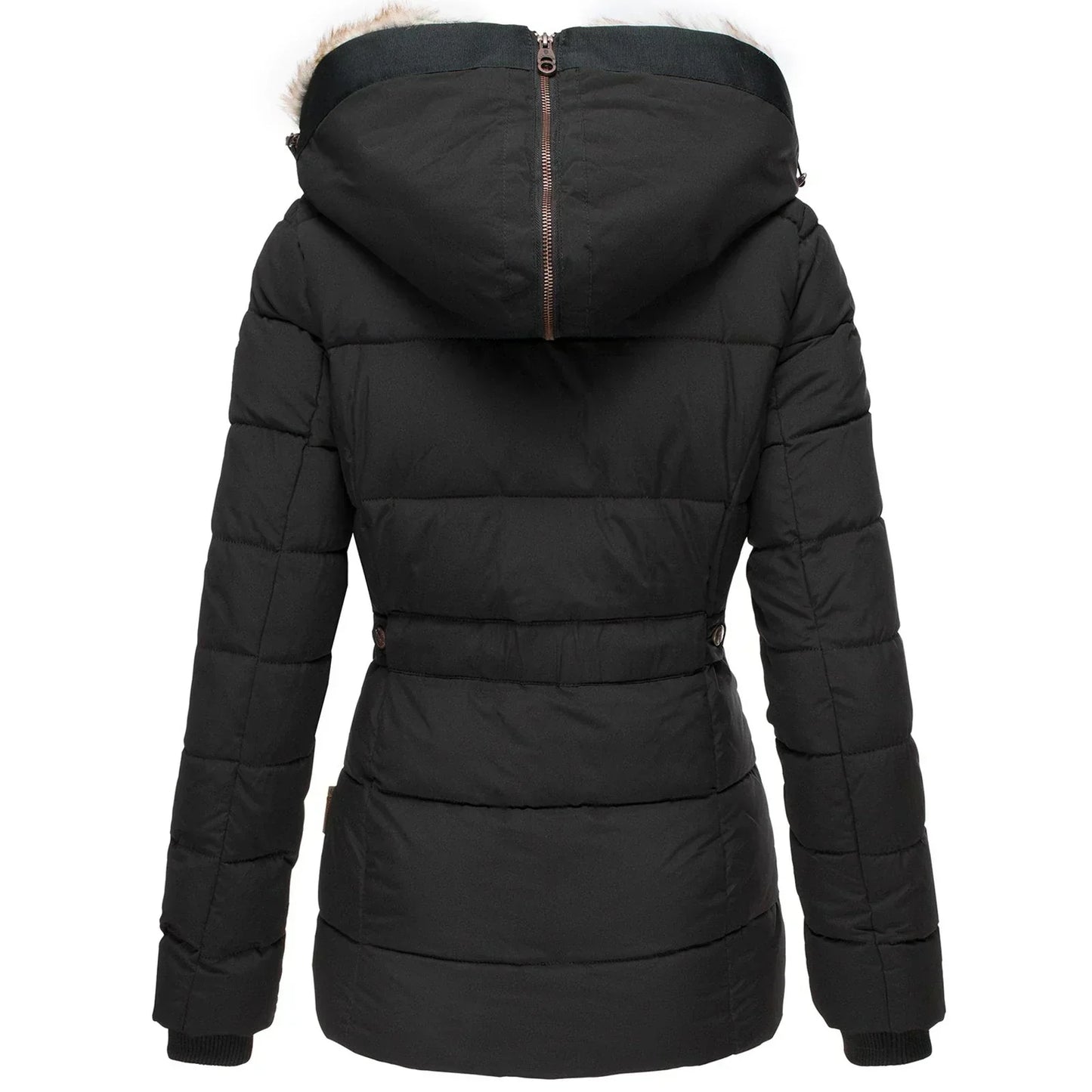 Damen Wintermantel Lang Fellkapuze Warm