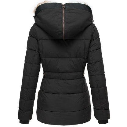 Damen Wintermantel Lang Fellkapuze Warm