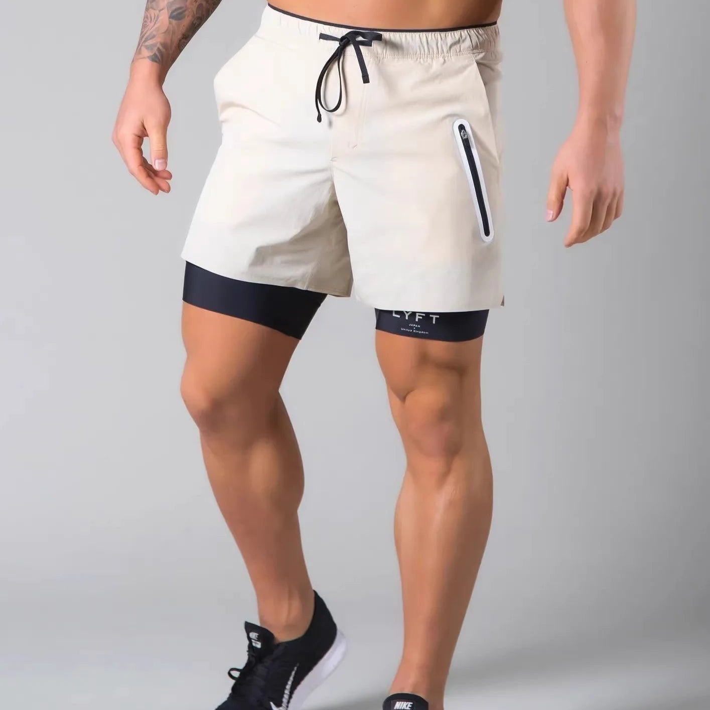 Herren 2-in-1 Sportshorts Laufhose Trainingshose