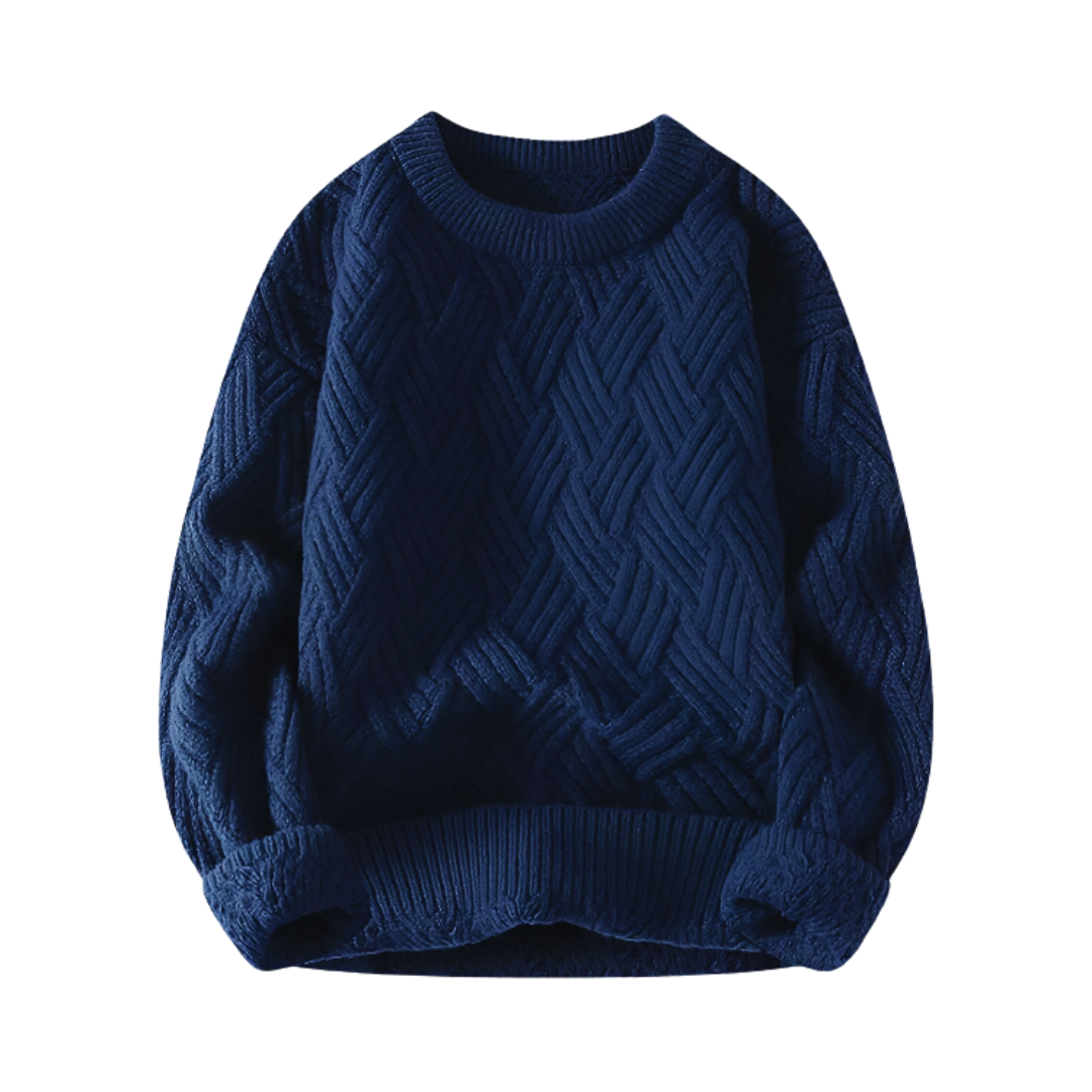 Herren Pullover Wollmischung Klassisch Zopfmuster Warm - Norvielle