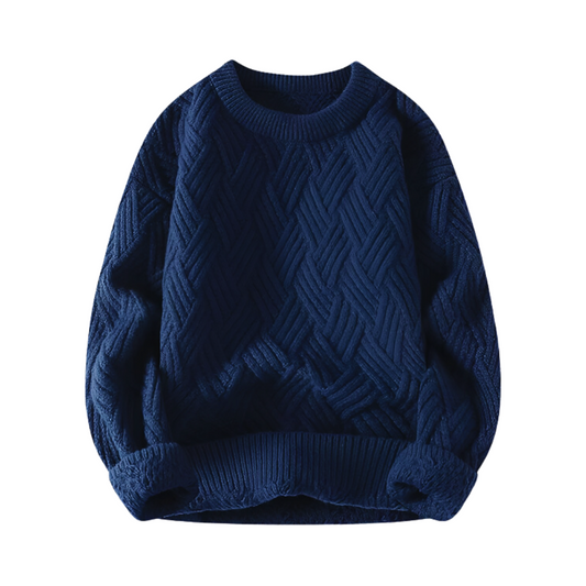 Herren Pullover Wollmischung Klassisch Zopfmuster Warm - Norvielle