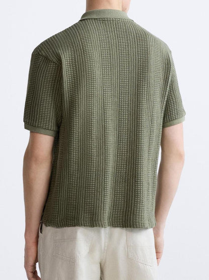 Herren Strickpolo Mit Reißverschluss Sportlich Modern