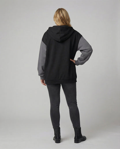Große Damen Kapuzenjacke Oversize Raglanärmel