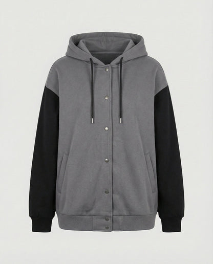 Große Damen Kapuzenjacke Oversize Raglanärmel