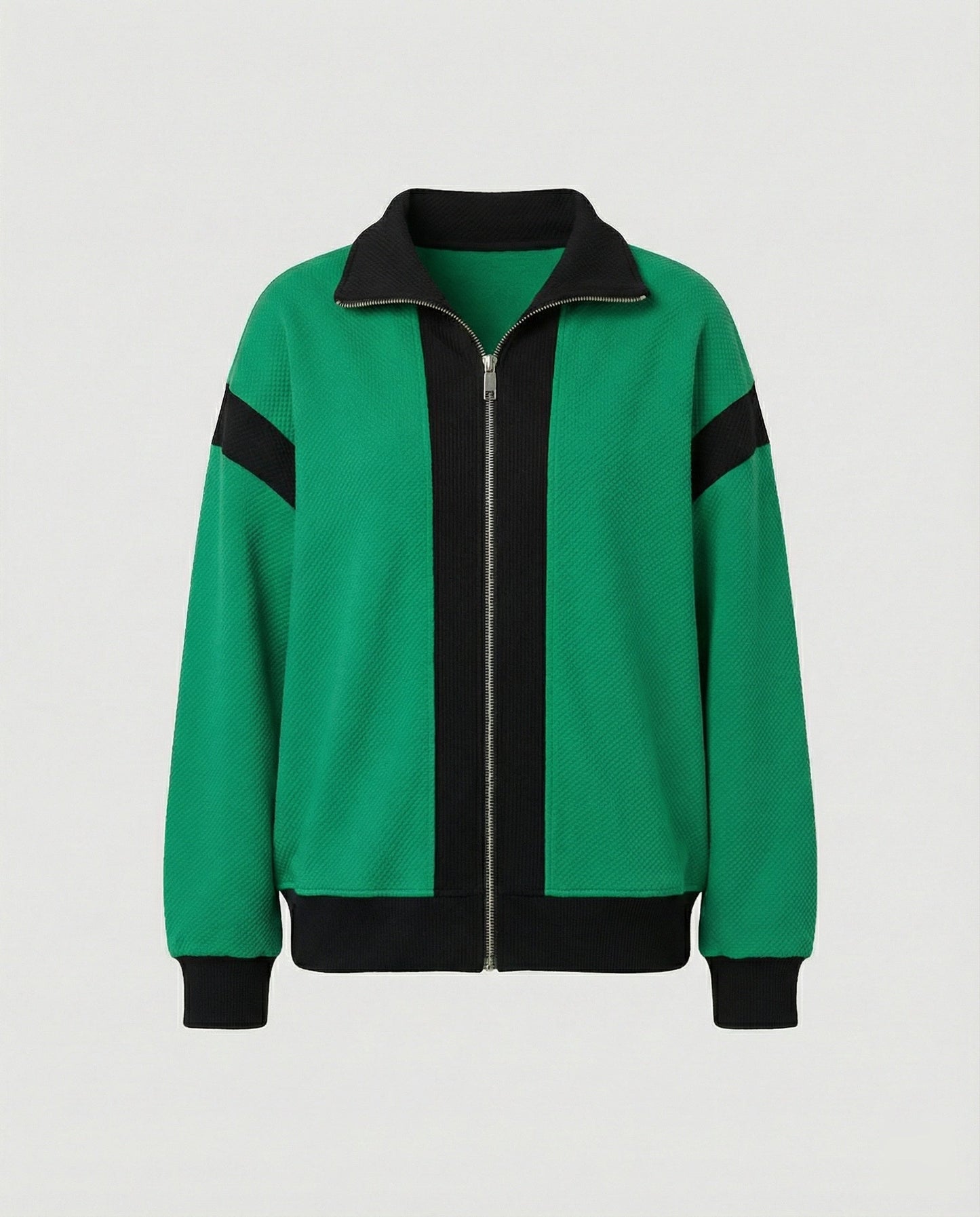 Herren Strickjacke Bomberstyle Weit Geschnitten Stehkragen