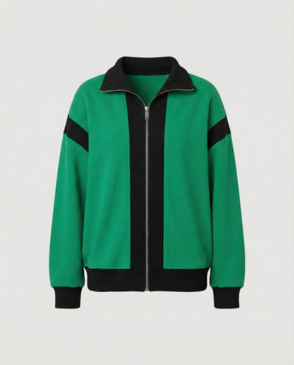 Herren Strickjacke Bomberstyle Weit Geschnitten Stehkragen