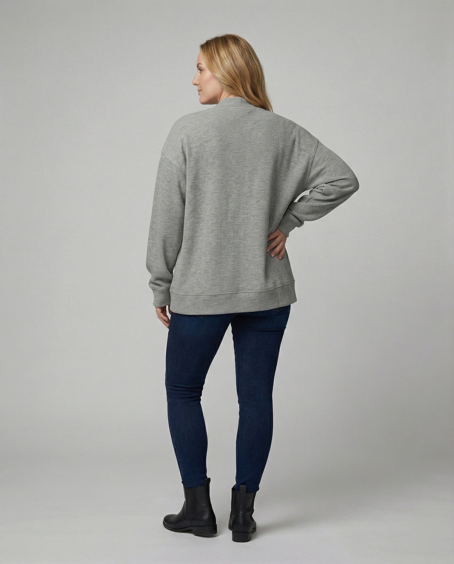 Damen Strickjacke Mit Taschen Und Knöpfen Groß