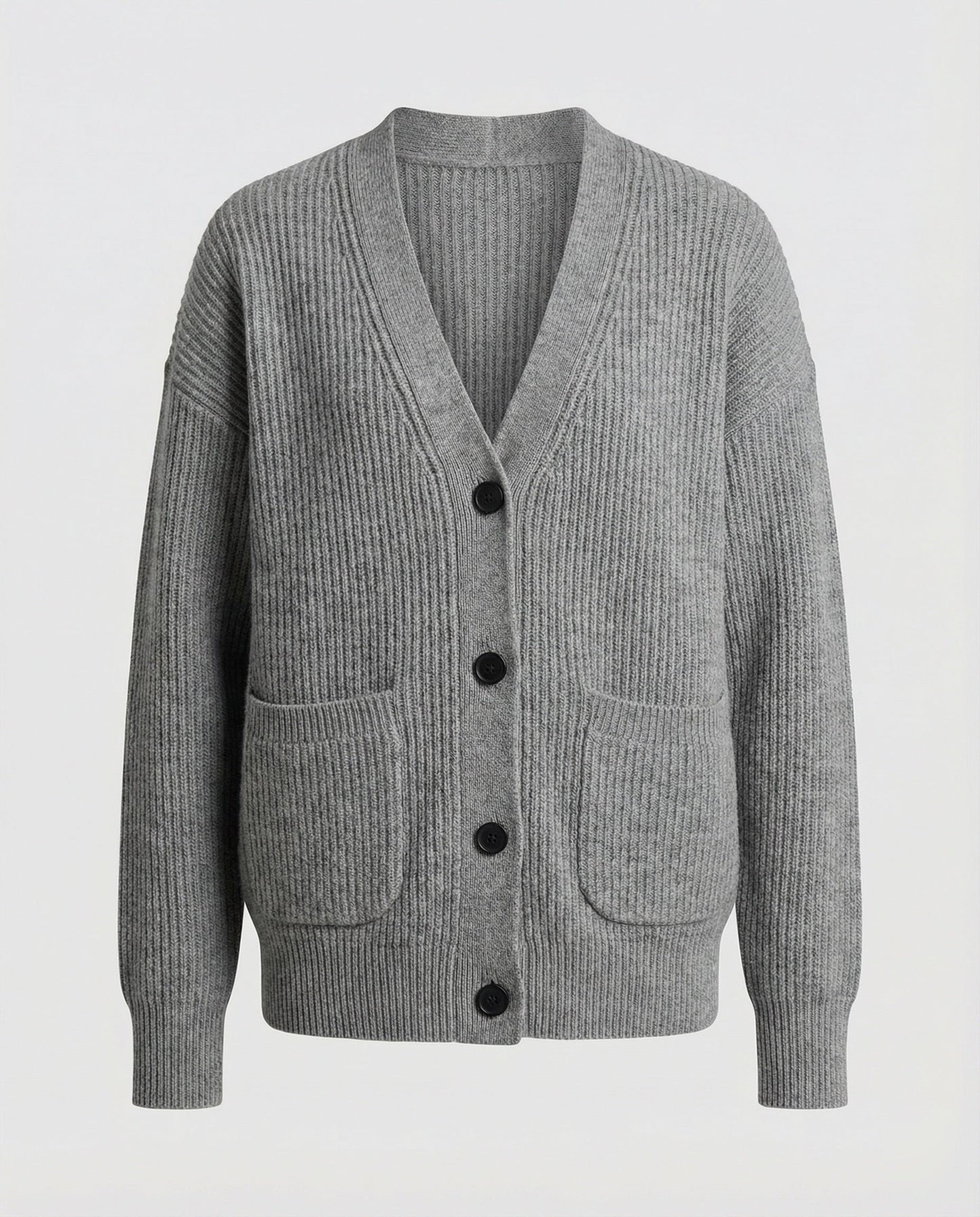 Damen Strickjacke Mit Taschen Und Knöpfen Groß