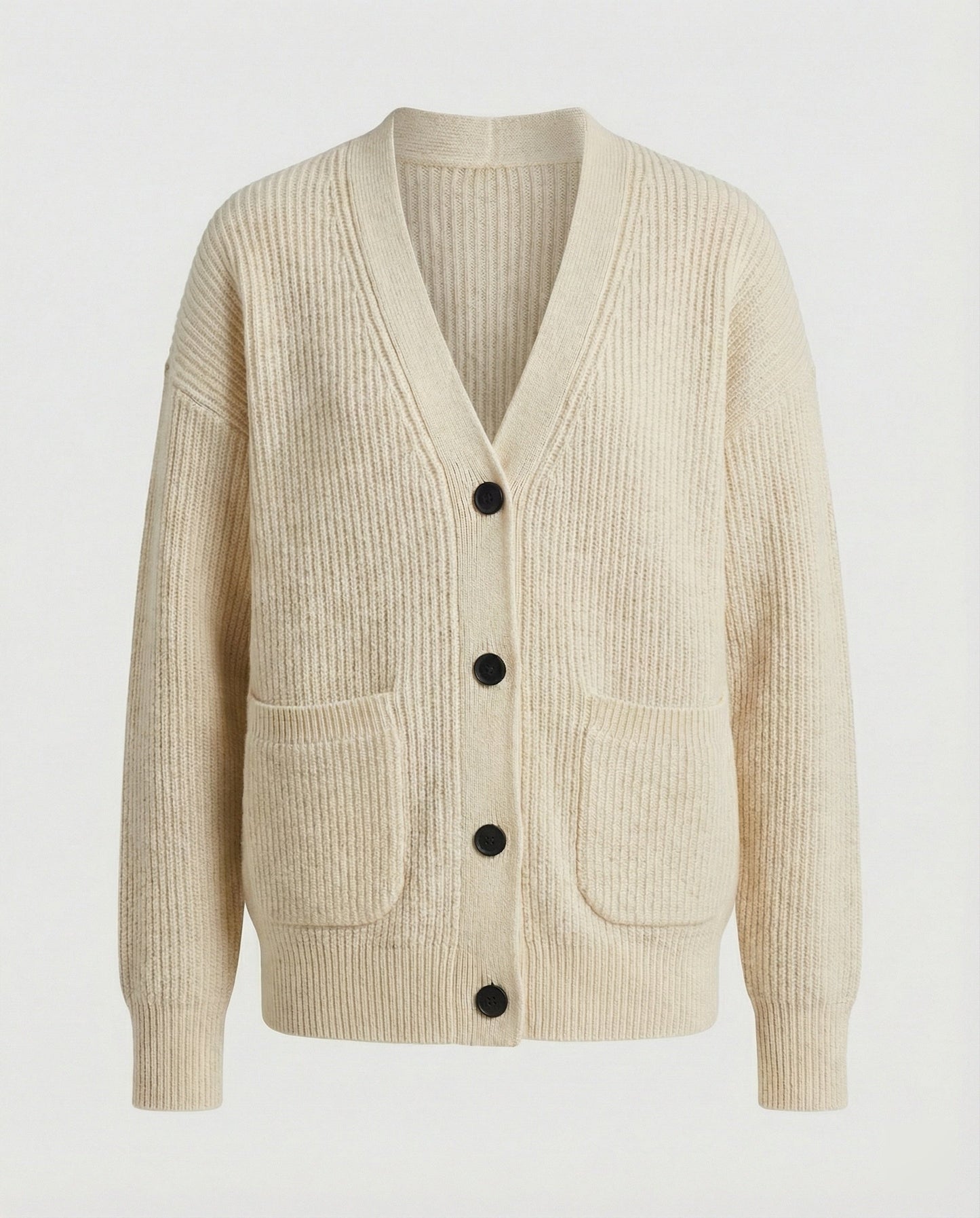 Damen Strickjacke Mit Taschen Und Knöpfen Groß