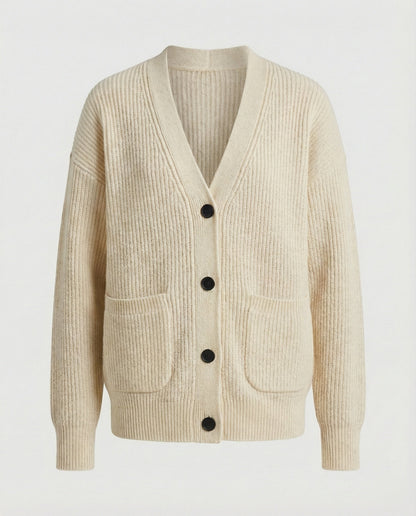 Damen Strickjacke Mit Taschen Und Knöpfen Groß