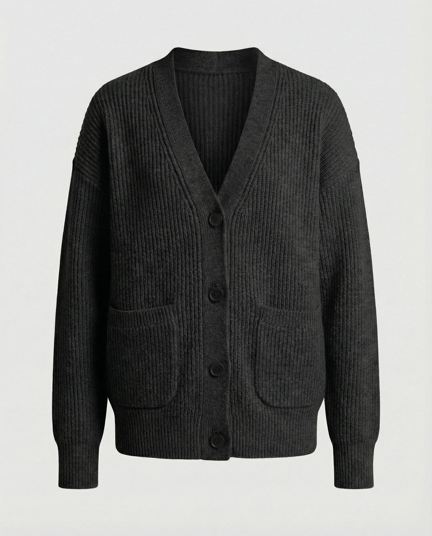 Damen Strickjacke Mit Taschen Und Knöpfen Groß