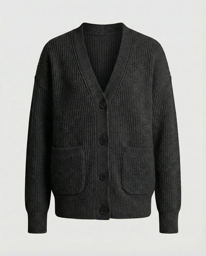 Damen Strickjacke Mit Taschen Und Knöpfen Groß