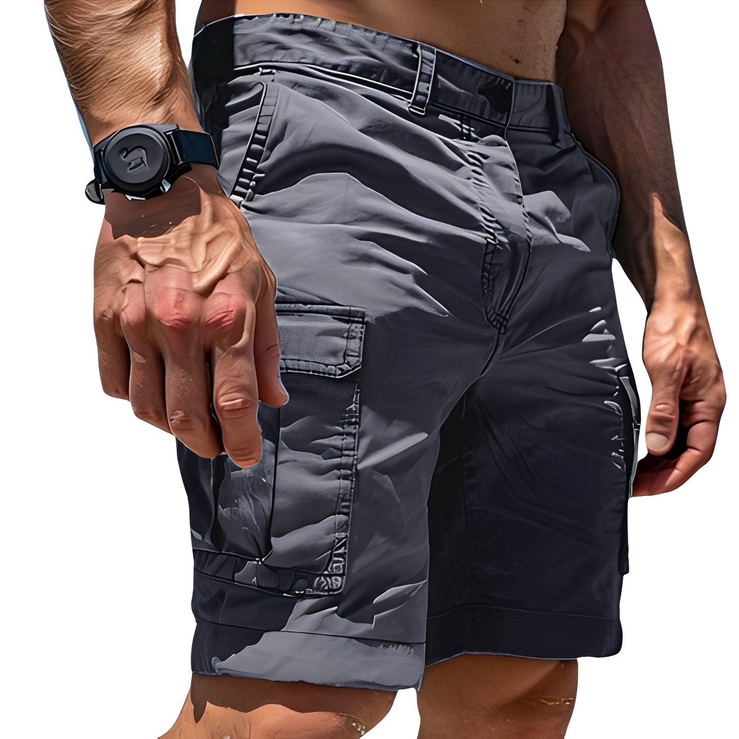 Herren Cargo-Hose Kurz Bequem Freizeit