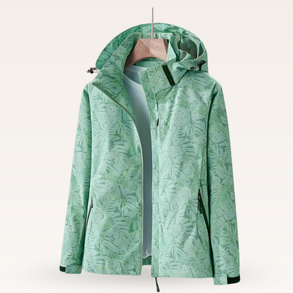 Damen Freizeitjacke Wasserabweisend Blättermuster Sportlich