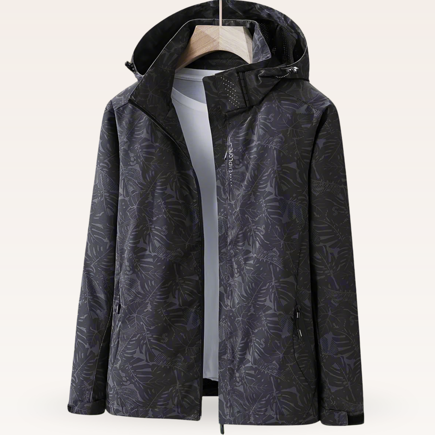 Damen Freizeitjacke Wasserabweisend Blättermuster Sportlich