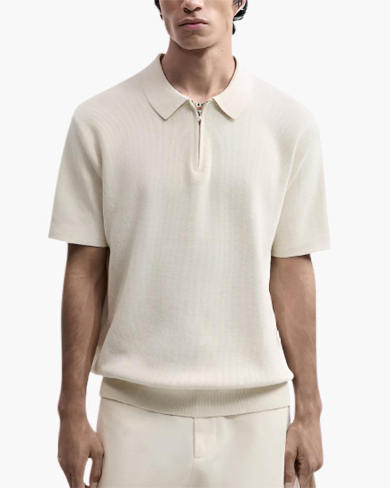 Herren Poloshirt Kurzarm Halbzipp Reißverschluss - Norvielle