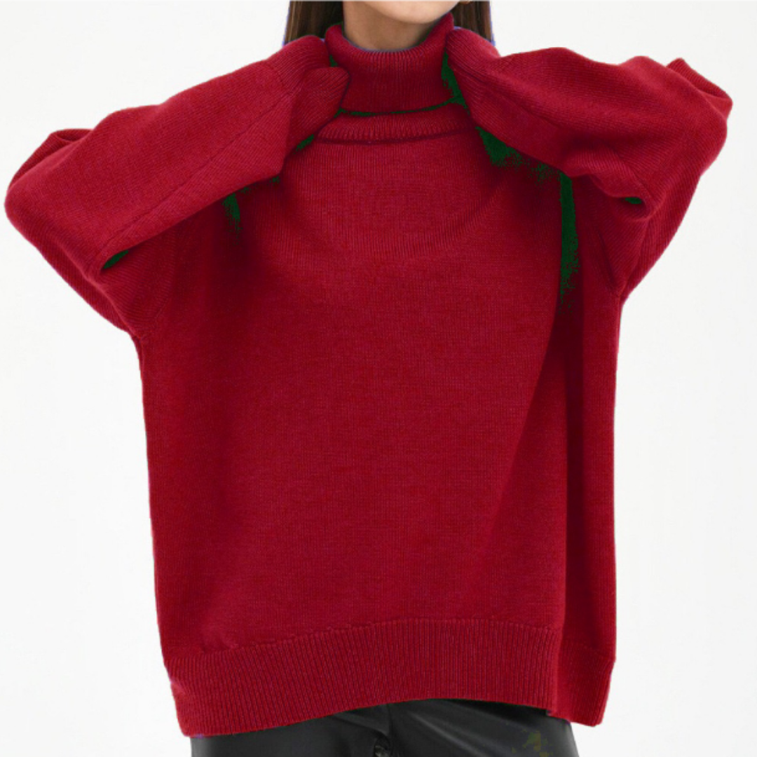 Eleganter Damen Rollkragenpullover Feinripp Qualität