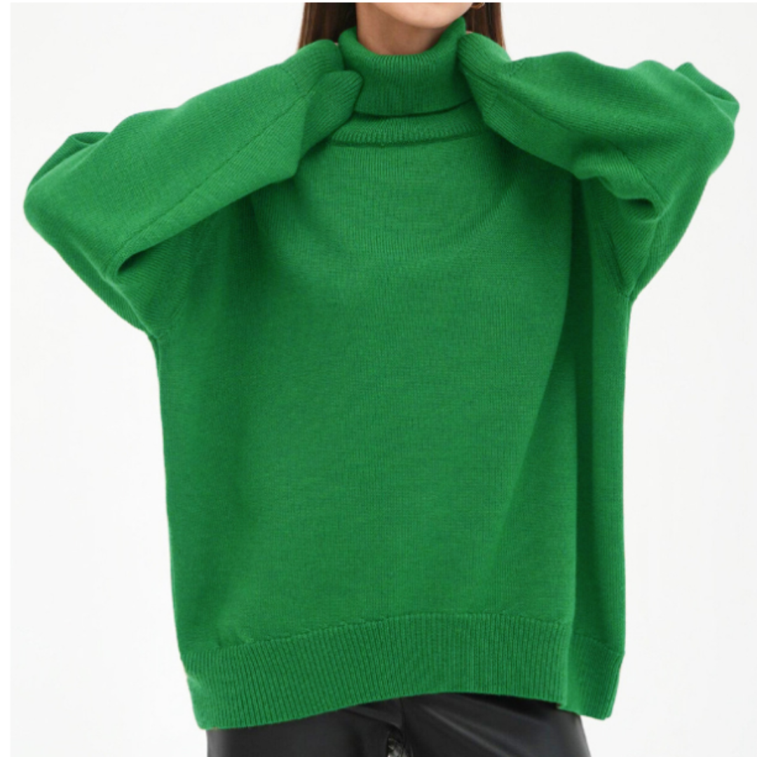 Eleganter Damen Rollkragenpullover Feinripp Qualität