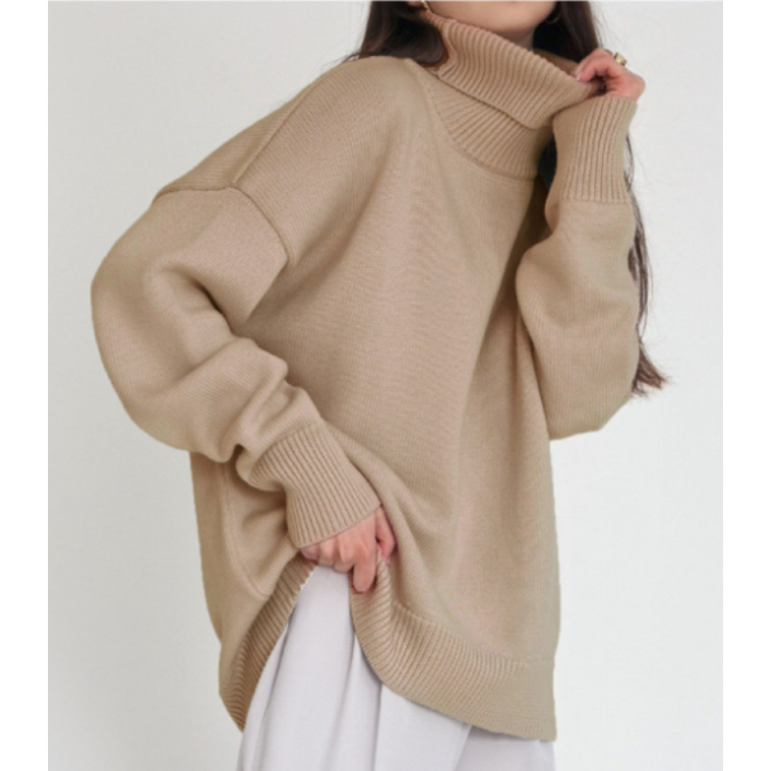 Eleganter Damen Rollkragenpullover Feinripp Qualität