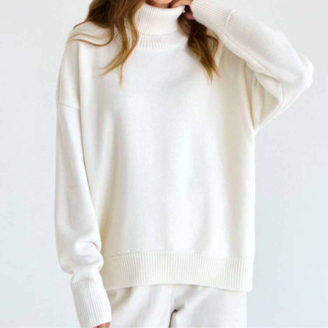 Eleganter Damen Rollkragenpullover Feinripp Qualität