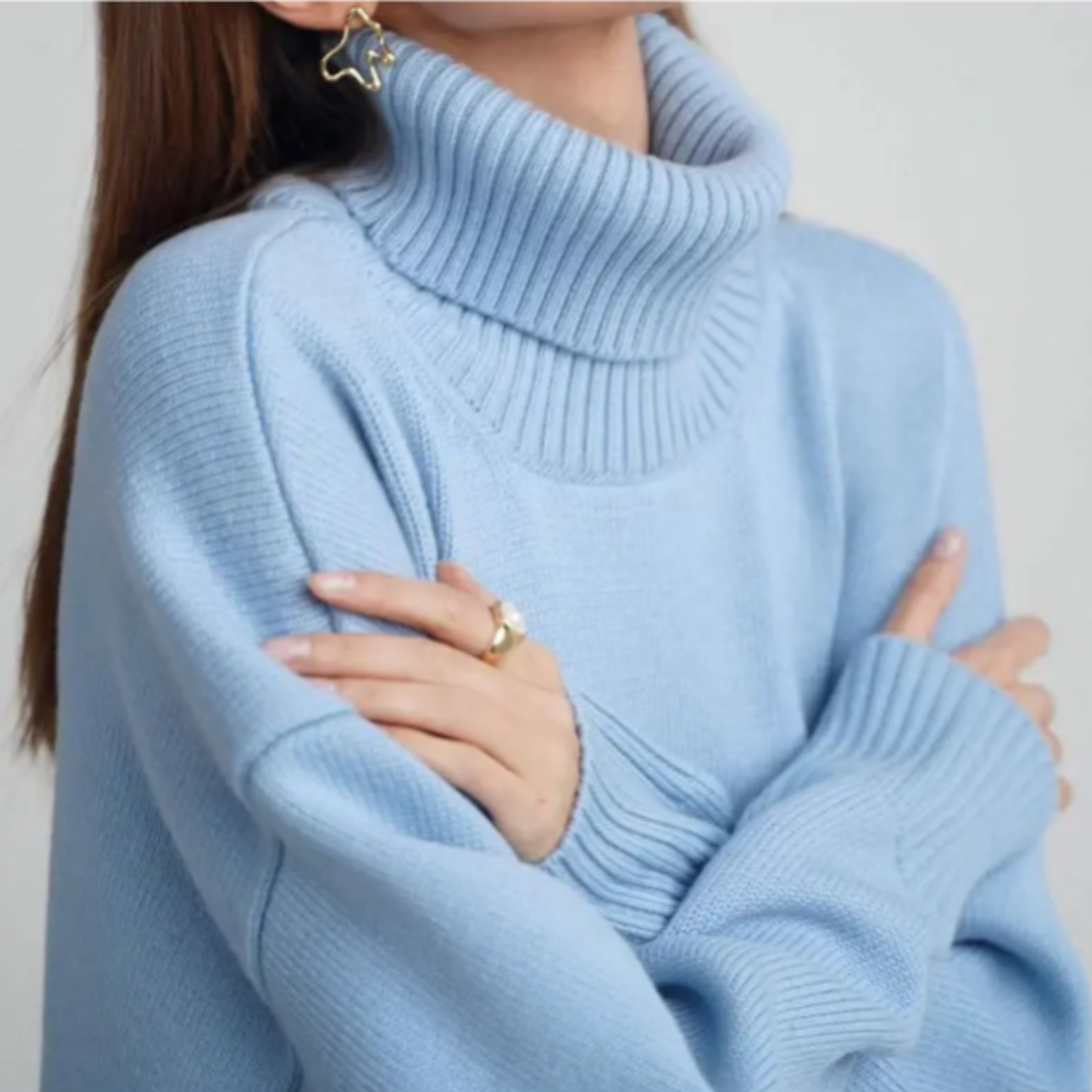 Eleganter Damen Rollkragenpullover Feinripp Qualität