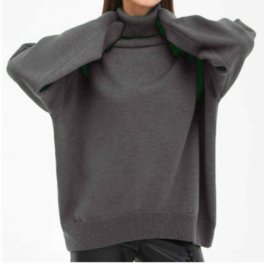 Eleganter Damen Rollkragenpullover Feinripp Qualität
