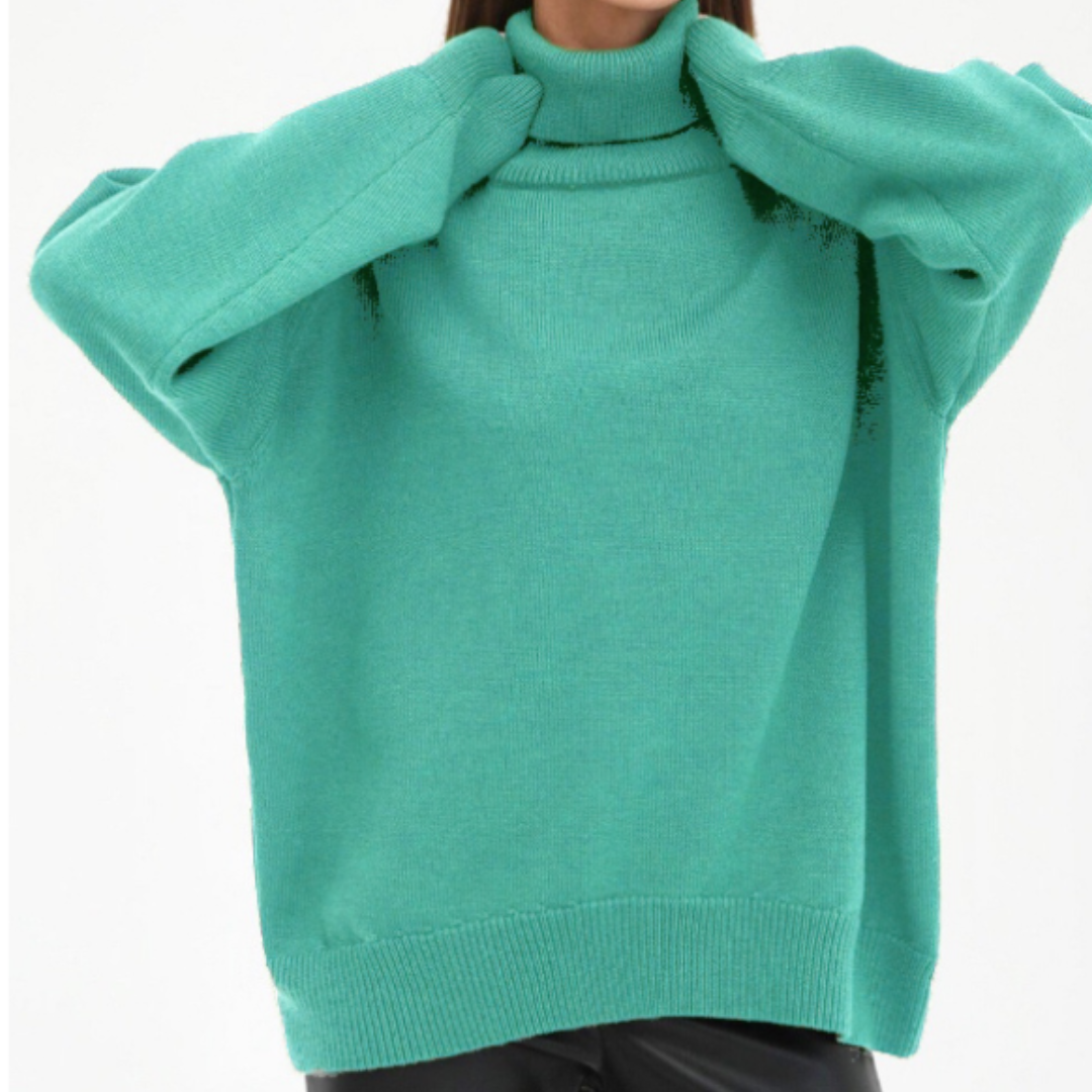 Eleganter Damen Rollkragenpullover Feinripp Qualität