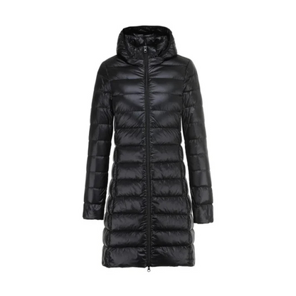 Damen Daunenjacke Wasserdicht Kapuze Warm