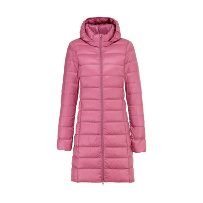 Damen Daunenjacke Wasserdicht Kapuze Warm