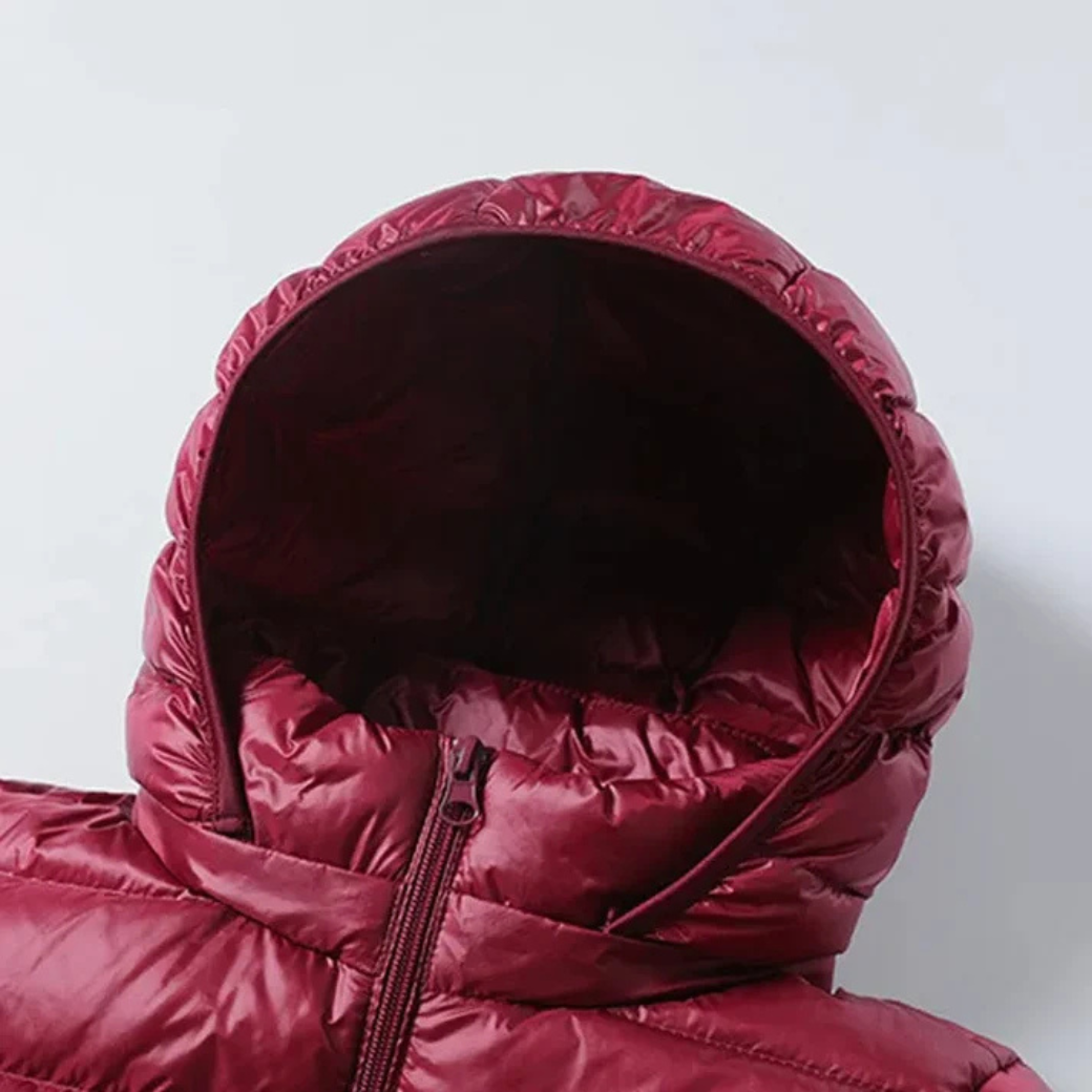 Damen Daunenjacke Wasserdicht Kapuze Warm