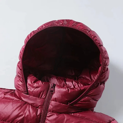 Damen Daunenjacke Wasserdicht Kapuze Warm