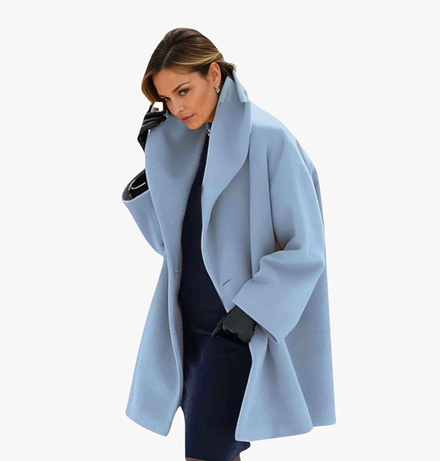 Damen Wintermantel Oversized Moderner Schnitt Lang - Norvielle