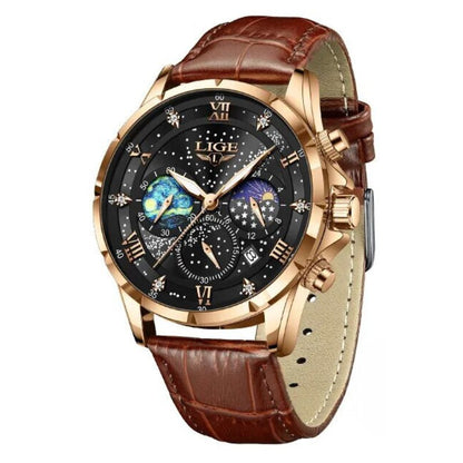 Herren Edelstahl Chronograph Armbanduhr
