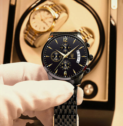 Herren Edelstahl Armbanduhr Elegant
