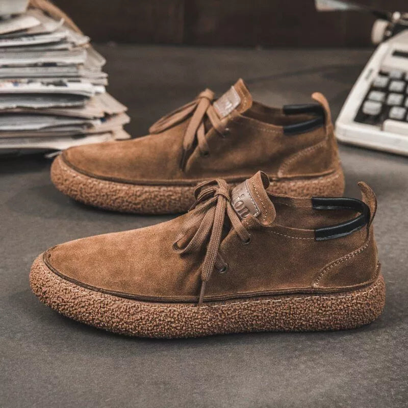 Herren Leder-Schuhe aus Nubuk Weich Komfortabel Elegant Schwarz - Norvielle
