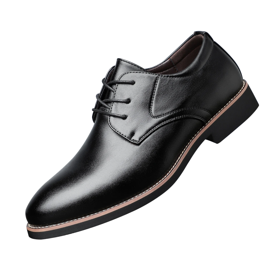 Herren Businessschuhe Schwarz Leder Elegant - Norvielle