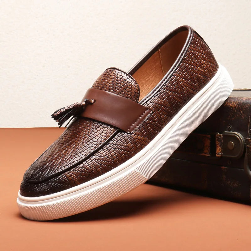 Herren Leder Loafer Elegante Slipper Schwarz - Norvielle