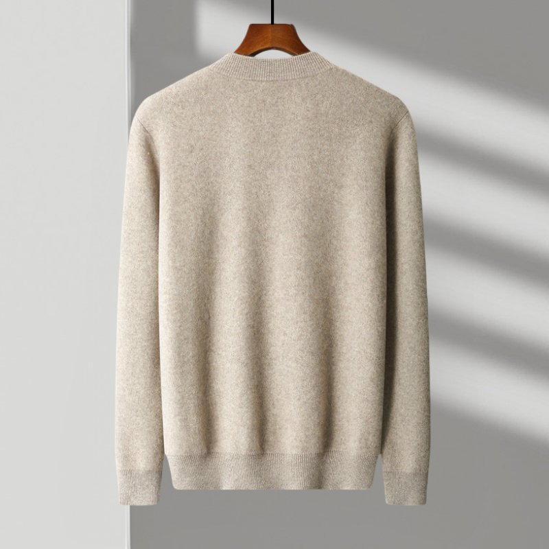 Herren Strickjacke Wollwarm mit Reißverschluss