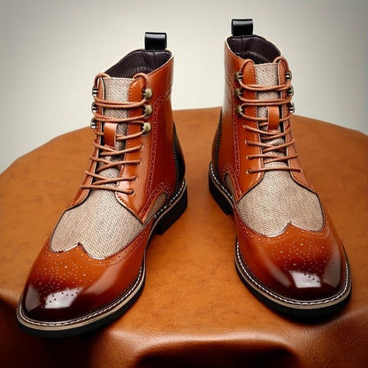 Herren Oxford Lederstiefel Elegantes Leder