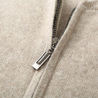 Herren Strickjacke Wollwarm mit Reißverschluss