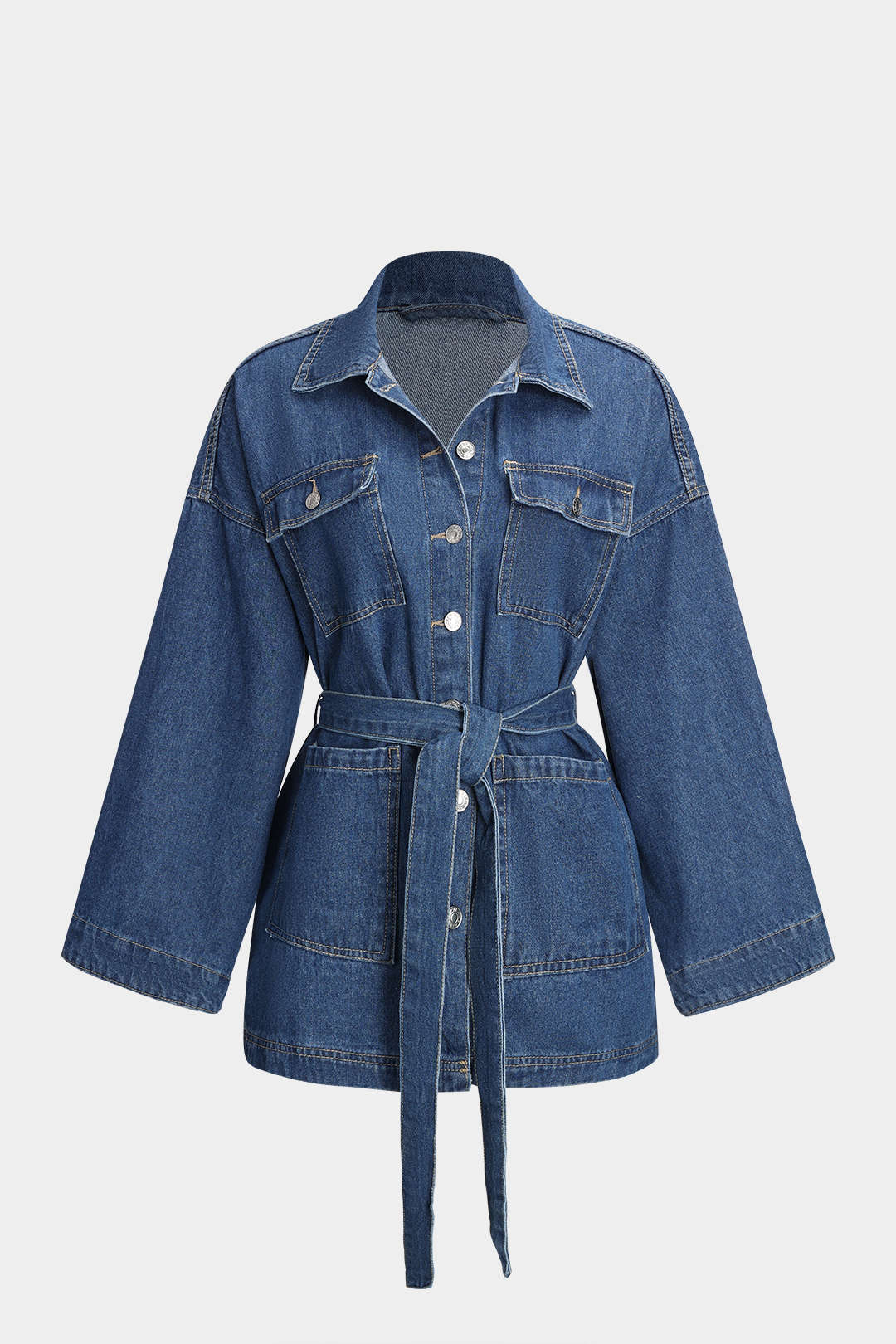Damen Denim-Jacke Slim Fit Modern Taillierte Blau - Norvielle