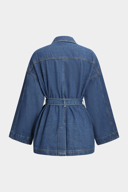 Damen Denim-Jacke Slim Fit Modern Taillierte Blau