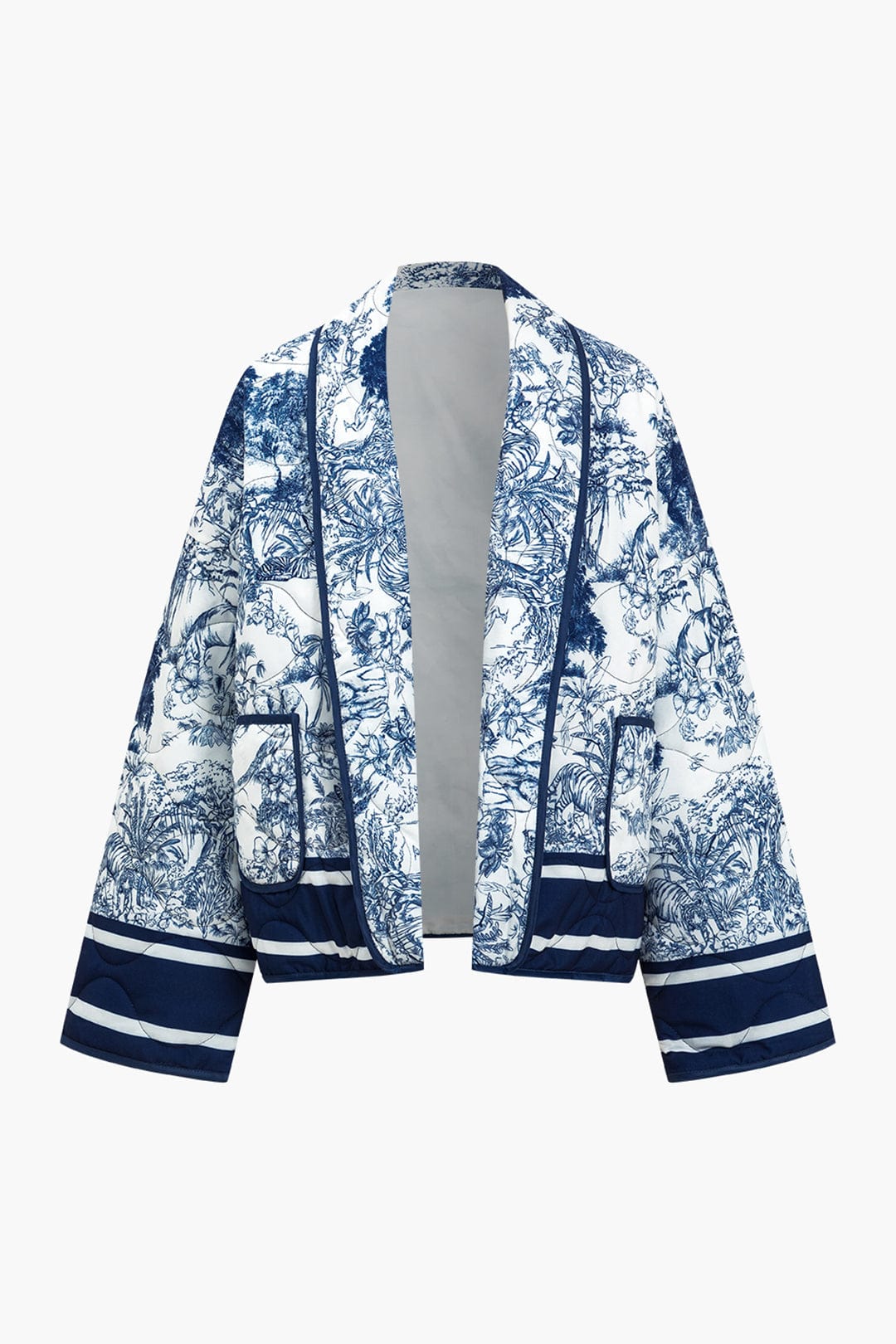 Damen Steppjacke Geblümt Blumenmuster Modern