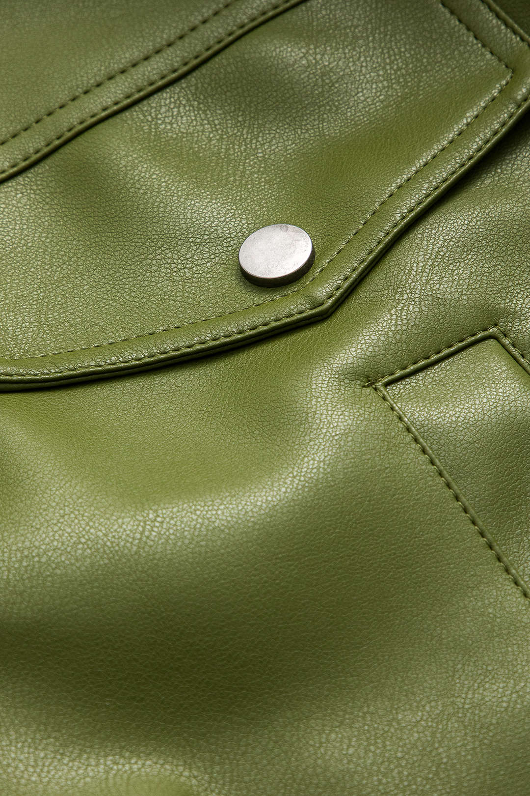 Damen Kunstlederjacke Grün Trendy